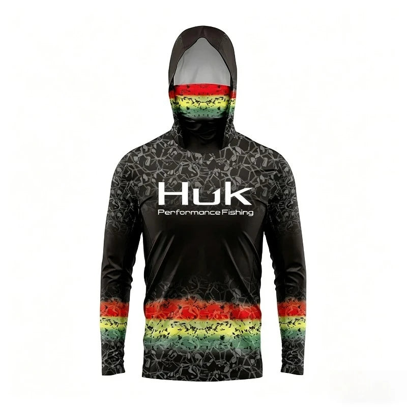2026 Fishing Shirt UPF 50 Hooded Face Cover Fishing Clothes Summer Sun Protection Hoodie Men Face Mask Jersey Camisa De Pesca