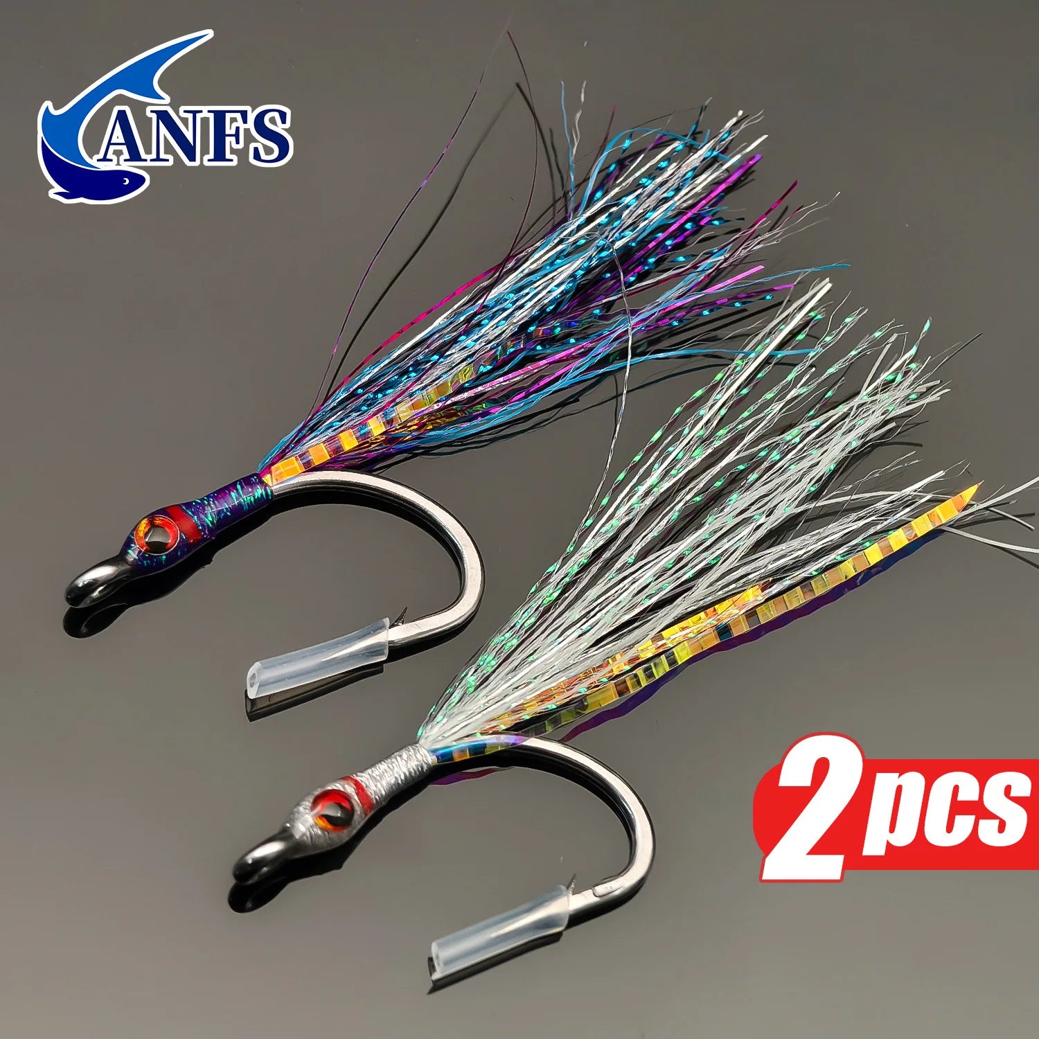 ANFS Tuna Fly, Hand Tied Fly for Saltwater Fishing-2 Pack of Wet Flies