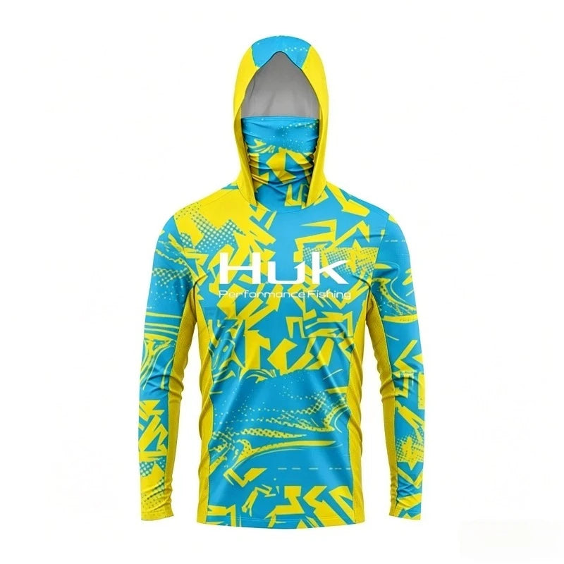 2026 Fishing Shirt UPF 50 Hooded Face Cover Fishing Clothes Summer Sun Protection Hoodie Men Face Mask Jersey Camisa De Pesca