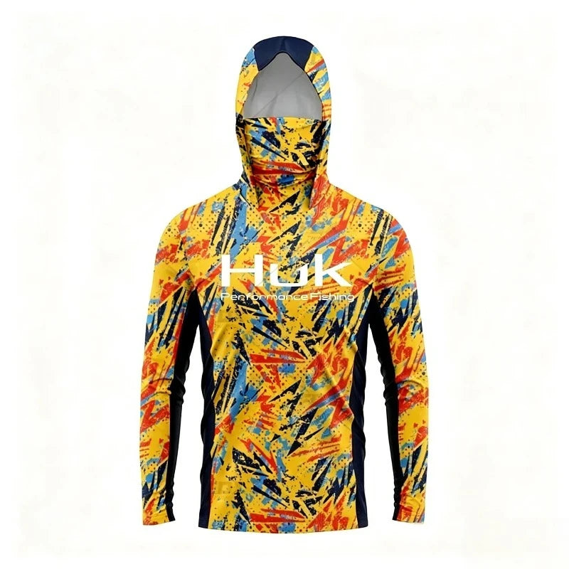 2026 Fishing Shirt UPF 50 Hooded Face Cover Fishing Clothes Summer Sun Protection Hoodie Men Face Mask Jersey Camisa De Pesca